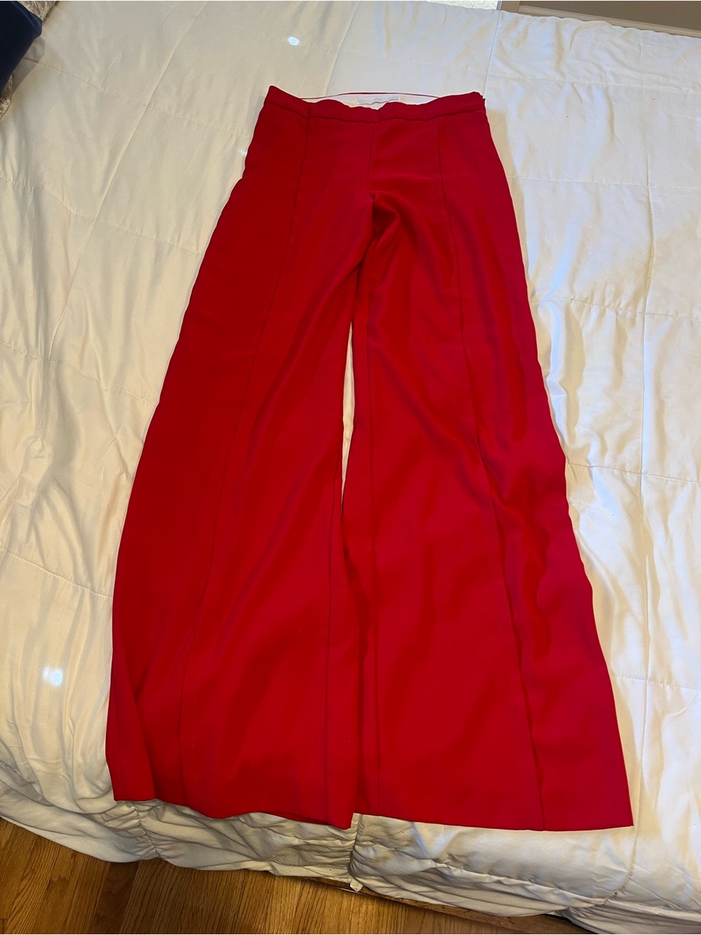 High-Waist Wide Leg Red Pants 6 Tall